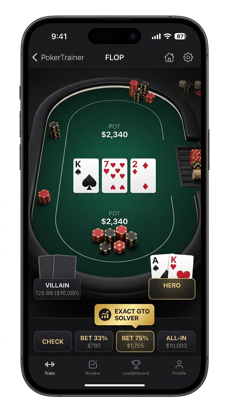PokerTrainer App Table Interface